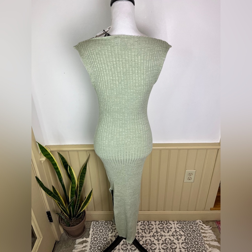 NWT Anna Quan Drew Dress 8 Sage Ribbed Knit Bodycon Maxi Vacation Resortwear - Picture 6 of 13